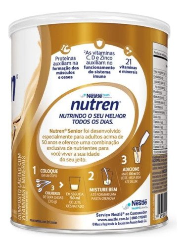 Suplemento Nestlé Nutren Senior Baunilha em pote 740g