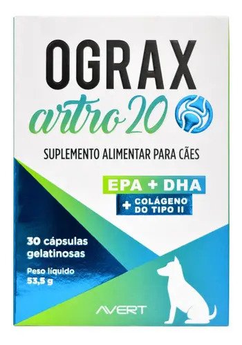 Suplemento para caes ograx artro 20 30 capsulas