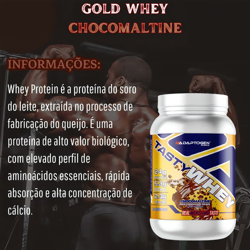 Suplemento Tasty Whey 3w Gourmet Whey Protein Adaptogen Science Pote 900g Sabor Chocomaltine