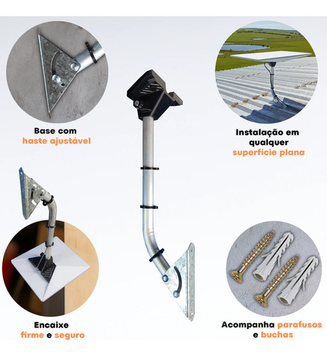 Suporte Antena Telhado Starlink Mini 4a Geração Ajustável