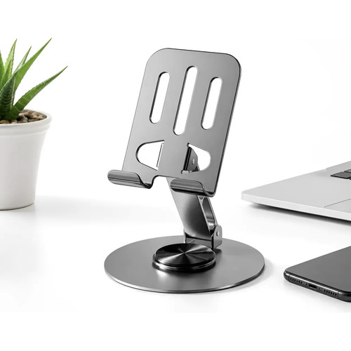 Suporte apoio de mesa para celular aluminio giratoria 360 1
