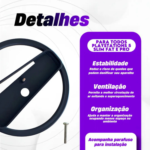 Suporte Base Vertical Para Playstation 5 Ps5 Slim Fat Todos