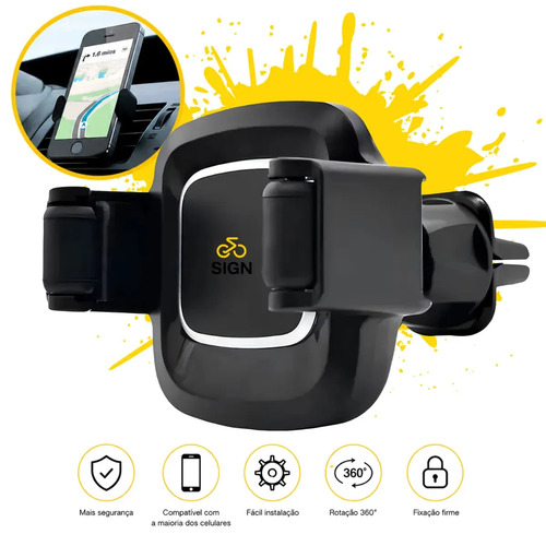 Suporte celular veicular gps saida de ar carro ajustavel gir