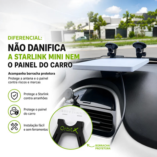 Suporte De Painel Starlink Mini Com Ventosas Antimulta