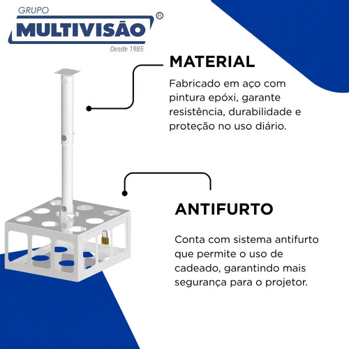 Suporte Para Projetor Antifurto/suporte Gaiola Projetor Cor Branco