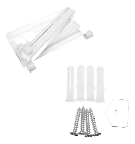 Suporte Porta Rolo Toalha Aluminio Filme Papel Cozinha 3 X 1