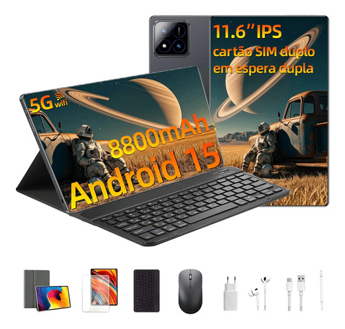 Tablet android 15 512gb 16gb ram tela 116 2k hd camera 48mp