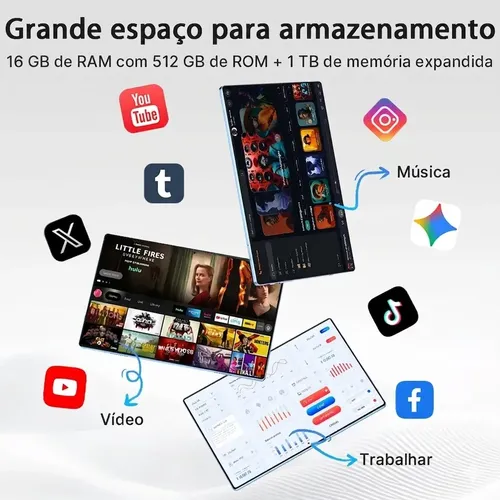 Tablet Android 15 Tab Kit Completo Ram 16gb 512gb 11.6'' Hd