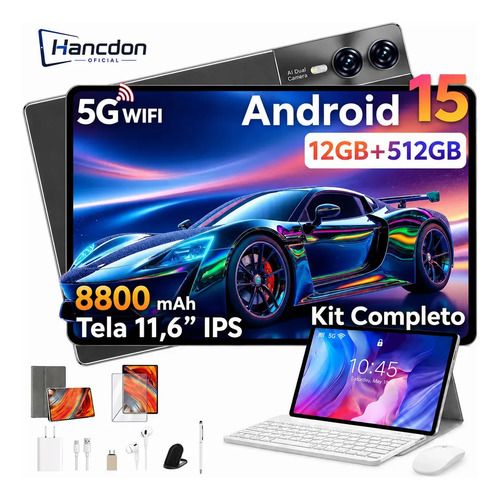 Tablet hancdon s12 android 15 12gb ram 512gb memoria 116 dua