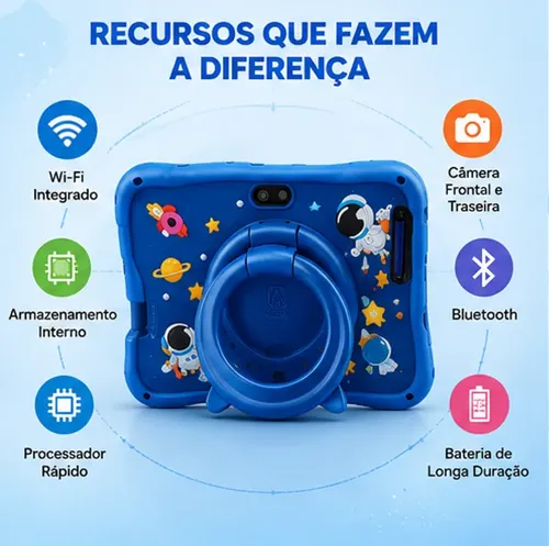 Tablet Infantil Kids Para Criança Com Youtube E Play Cor Ros