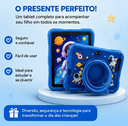 Tablet Infantil Kids Para Criança Com Youtube E Play Cor Ros