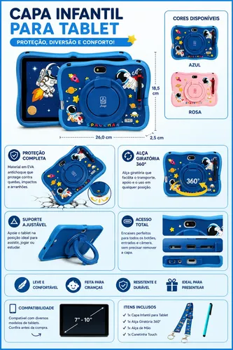 Tablet Infantil Kids Para Criança Com Youtube E Play Cor Ros