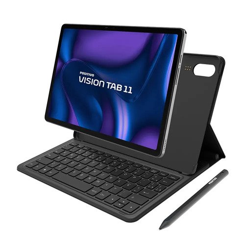 Tablet Positivo Vision TAB 11 - 8GB RAM 128GB de Armazenamento - Capa com Teclado e Caneta, Wi-Fi e 4G, Tela 11" Full HD IPS - Preto