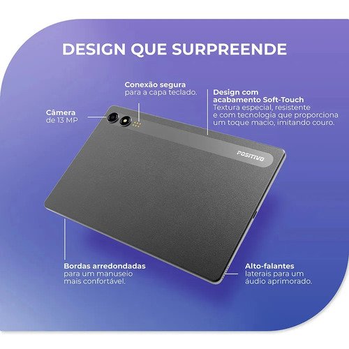 Tablet Positivo Vision TAB 11 - 8GB RAM 128GB de Armazenamento - Capa com Teclado e Caneta, Wi-Fi e 4G, Tela 11" Full HD IPS - Preto