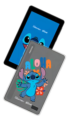 Tablet Positivo Vision Tab 7 Stitch, 64 GB, 3 GB RAM, Tela 7" IPS, Android 14 Go, com Capa e Mochila