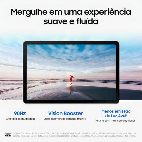 Tablet Samsung Galaxy Tab S10 Lite 5G, 128GB, 6GB RAM, Tela 10.9", S Pen e Capa Smartbook Cover Inclusas
