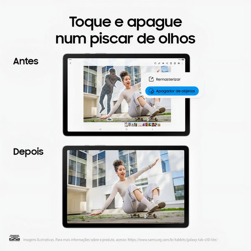 Tablet Samsung Galaxy Tab S10 Lite 5G, 128GB, 6GB RAM, Tela 10.9", S Pen e Capa Smartbook Cover Inclusas