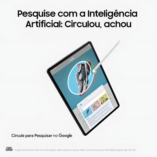 Tablet Samsung Galaxy Tab S10 Lite 5G, 128GB, 6GB RAM, Tela 10.9", S Pen e Capa Smartbook Cover Inclusas