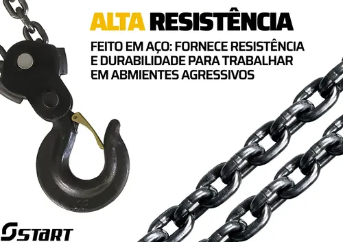 Talha Manual 2000 Kg 2 Toneladas Corrente 5 Metros + Luvas