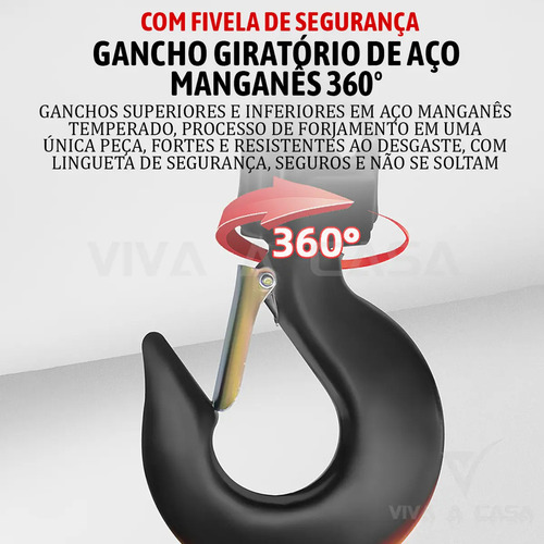 Talha Manual Catraca Alavanca Com Corrente 2t 3m Freio Duplo