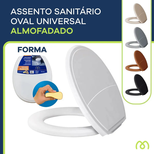 Tampa de vaso sanitario almofadado assento vaso oval cor bra