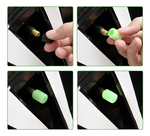 Tampas De Válvula Fluorescentes Kit 4 Para Carro Moto Bike