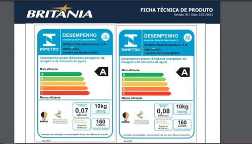 Tanquinho de Lavar Roupa 10Kg Britânia Semiautomático BLR03
