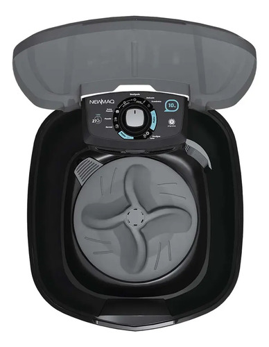 Tanquinho de Lavar Roupa 10kg Newmaq Semiautomática Preto