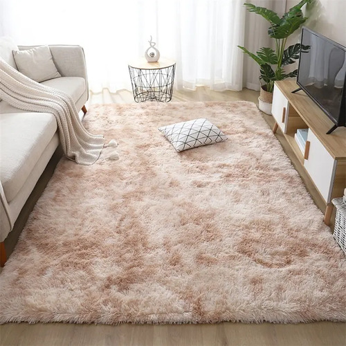 Tapete 2,00x1,50 Peludo Felpudo Para Sala e Quarto Cores Cor Bege-mesclado Desenho Do Tecido Pelo Alto Casa Laura Enxovais Tapete Médio Para Sala 2x1,5m, Antiderrapante e Lavável - Bege Mesclado