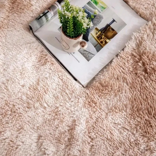 Tapete 2,00x1,50 Peludo Felpudo Para Sala e Quarto Cores Cor Bege-mesclado Desenho Do Tecido Pelo Alto Casa Laura Enxovais Tapete Médio Para Sala 2x1,5m, Antiderrapante e Lavável - Bege Mesclado