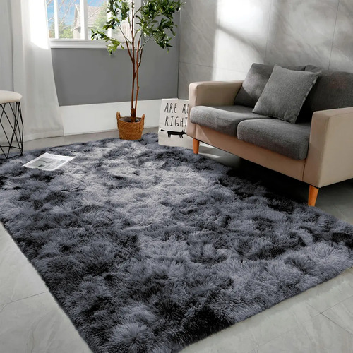Tapete 200x150 peludo felpudo sala e quarto cores cor cinza