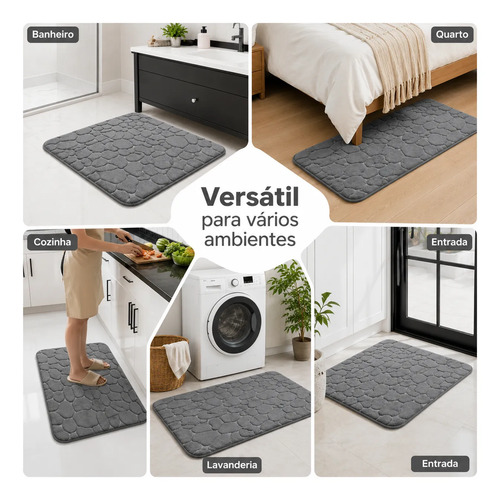 Tapete Banheiro Antiderrapante Macio Absorvente 60x40