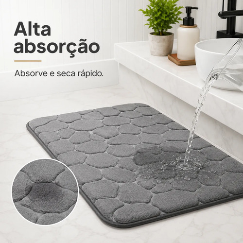 Tapete Banheiro Antiderrapante Macio Absorvente 60x40