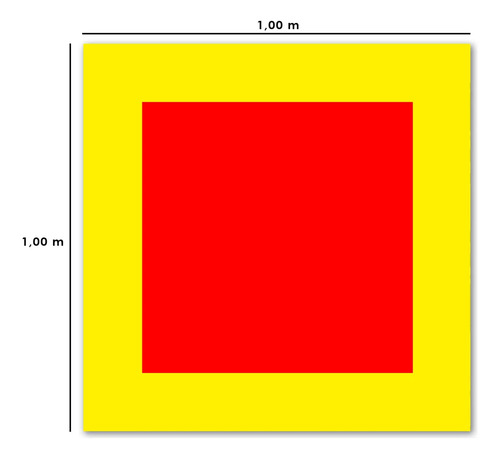 Tapete Demarcação de Extintor 100x100cm Amarelo PVC Antiderrapante Alvará