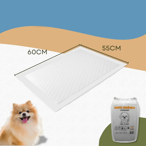 Tapete Higiênico 50 Unidades (60x55) Descartável Manta Fralda Absorvente Gel Para Cachorro Pet Cão