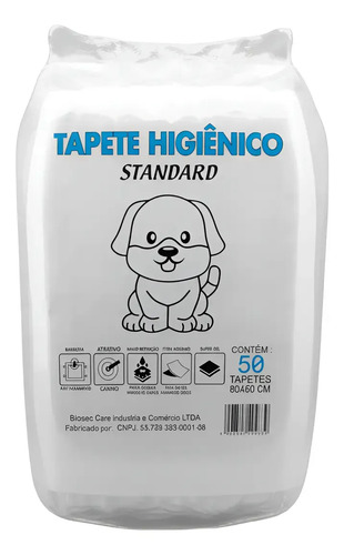Tapete higienico 50 unidades 80x60 biosec descartavel para c