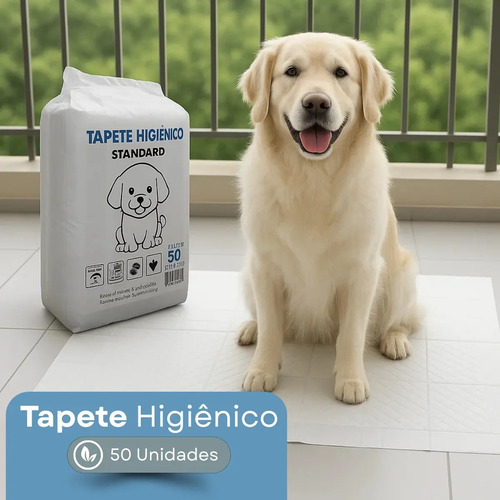 Tapete Higiênico 50 Unidades 80x60 biosec descartável para cachorro pet cão absorvente manta fralda