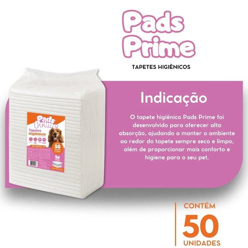 Tapete Higiênico 80x60 50un Pet Cachorro Cães Pads Prime