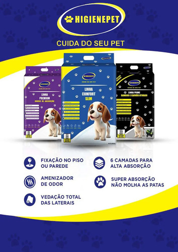 Tapete Higiênico Higienepet Comfort 60x90cm 50 Unidades Antiodor 6 Camadas