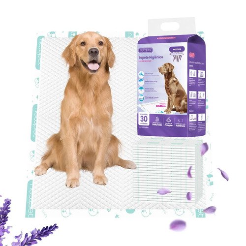 Tapete higienico new pet com aroma lavanda 30 unidades 80x60
