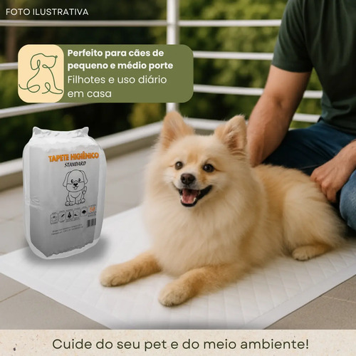 Tapete Higiênico para Cachorro 50 Unidades 60x55cm com Gel Absorvente Fralda Manta Pet Cão