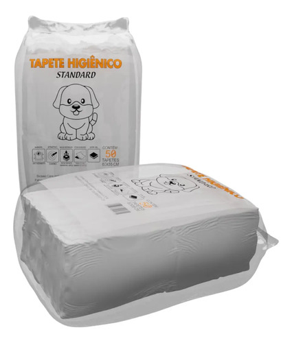 Tapete Higiênico para Cachorro 50 Unidades 60x55cm com Gel Absorvente Fralda Manta Pet Cão