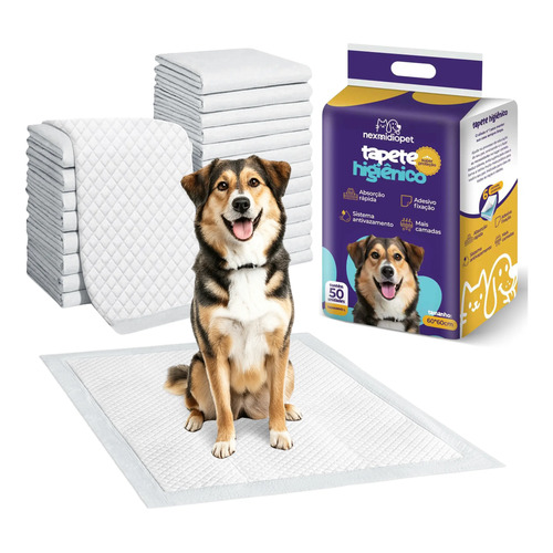 Tapete higienico pet nexmidiopet l 60x60cm 50un cachorros 1