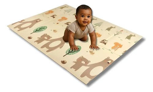 Tapete tatame infantil emborrachado dobravel dupla face 10mm