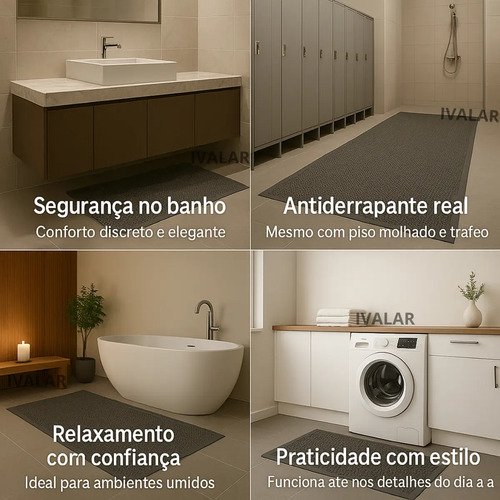 Tapete Vazado Antiderrapante para Banheiro Box Piscina Idoso 1,00 X 0,60 Ivalar