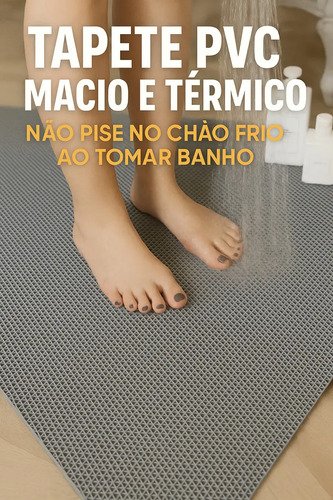 Tapete Vazado Antiderrapante para Banheiro Box Piscina Idoso 1,00 X 0,60 Ivalar