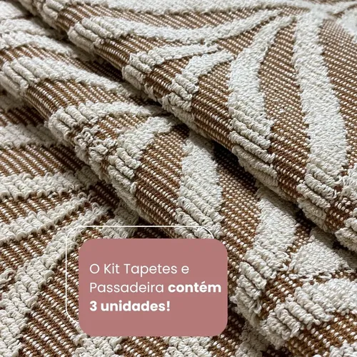 Tapetes E Passadeira 3 Peças Em Tear Para Cozinha Axia Luxo