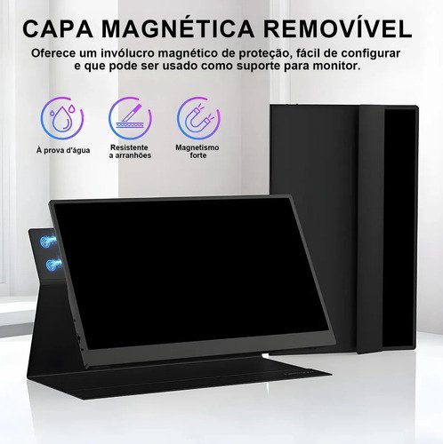 Tatiana monitor portatil,monitor pc,monitor portatil touch Monitor Portatil 15.6 " - Preto