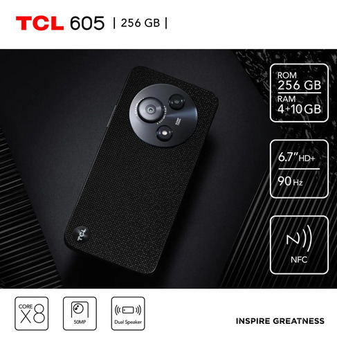 Tcl Smartphone 605 4g, Octa Core, 256gb 14gb Ram (4+10), 6.7 Hd+ 90hz, Nfc, Dual Sim, 50mp