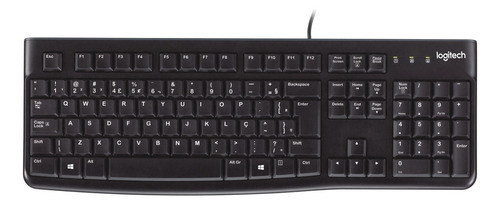 Teclado com fio usb logitech k120 com layout abnt2
